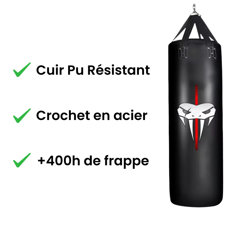Sac de Frappe suspendu - 120cm - Ultra résistant - Noir