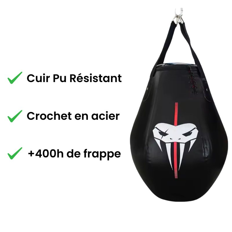 Sac de Frappe suspendu - 70cm - Ultra résistant - Noir